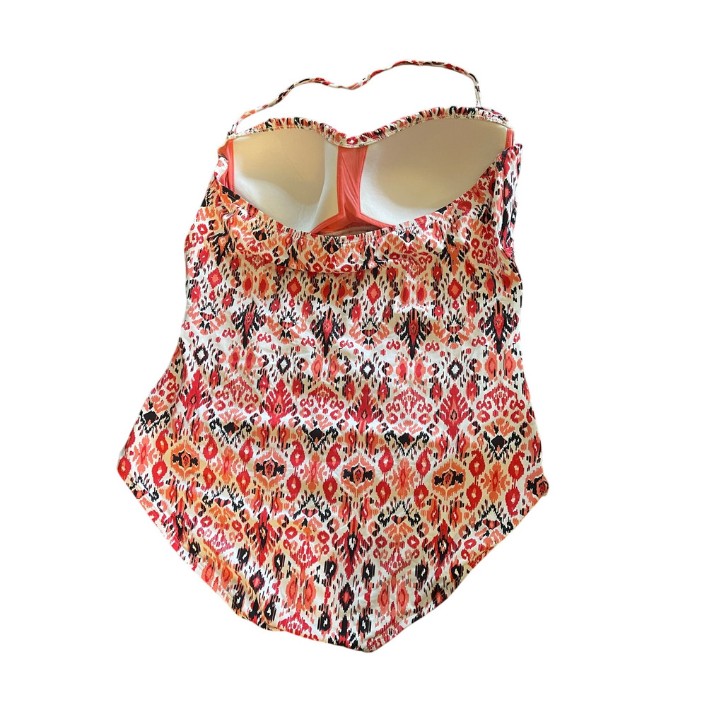 NEW! Tommy Bahama 16 Tummy Control One Piece Bathing Suit $148 Tribal Swim Coral - Picture 2 of 3